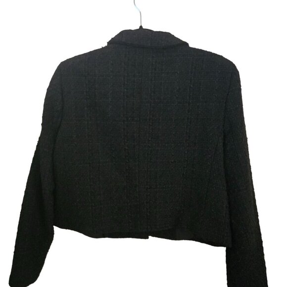 Rachel Zoe Black Boucle Cropped Jacket Size M - Picture 3 of 7